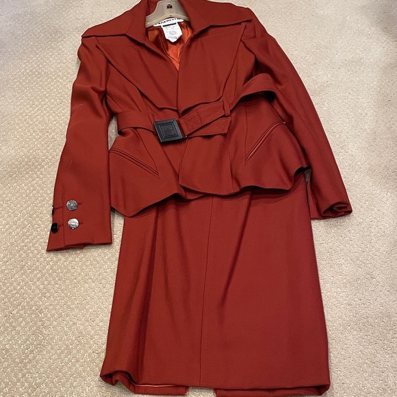 Karl Lagerfeld Other - Vintage Karl Lagerfeld full line Rust Two-Piece Skirt Suit with Belt